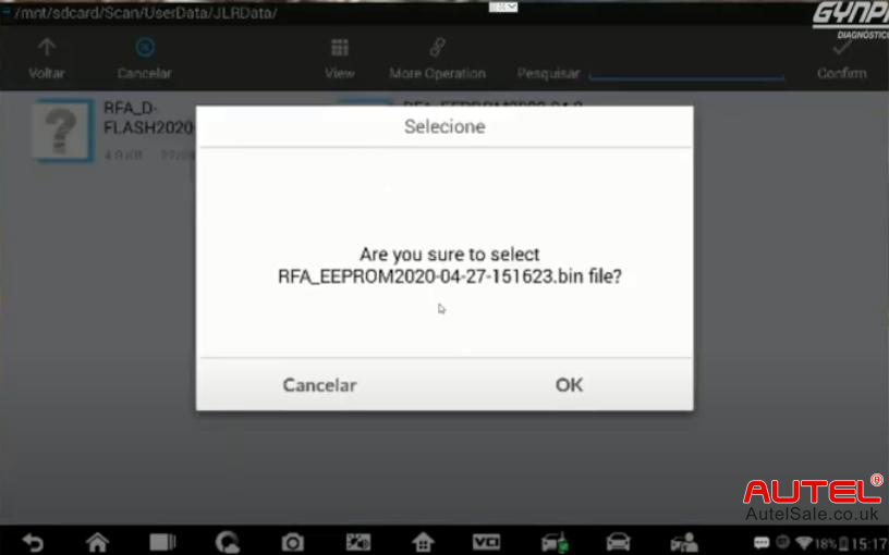 Are you sure to select RFA_EEPROM2020-04-27-151623.bin file? Click "OK"