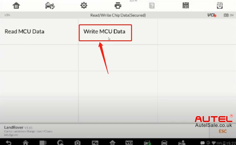 Click "Write MCU Data"