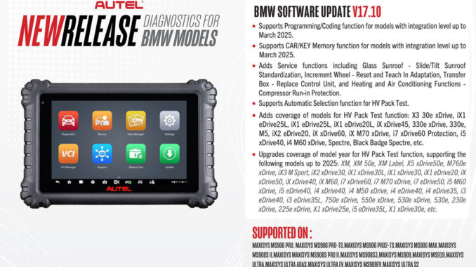 Autel BMW Diagnostic Update